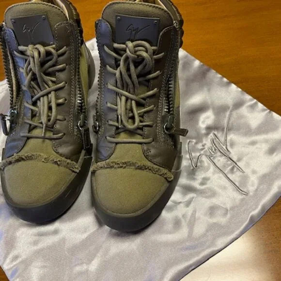 Giuseppe Zanotti Mens Studded Army Green Midtop - Picture 8 of 11